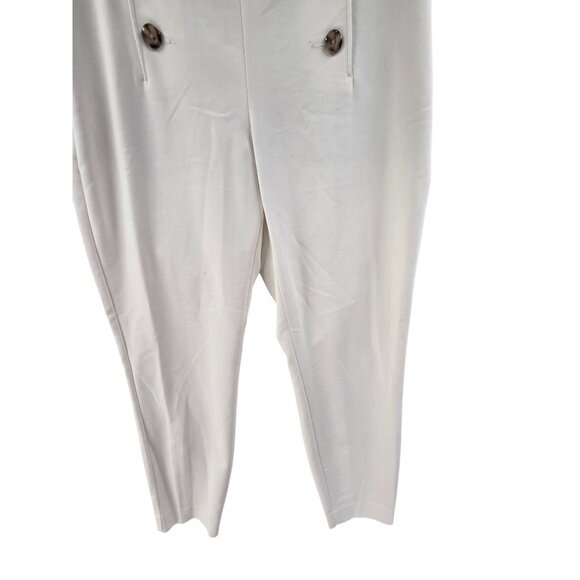 Express Women's Sailer Button High-Rise Ankle Pants White Size 4R Strech Classic - Picture 2 of 7